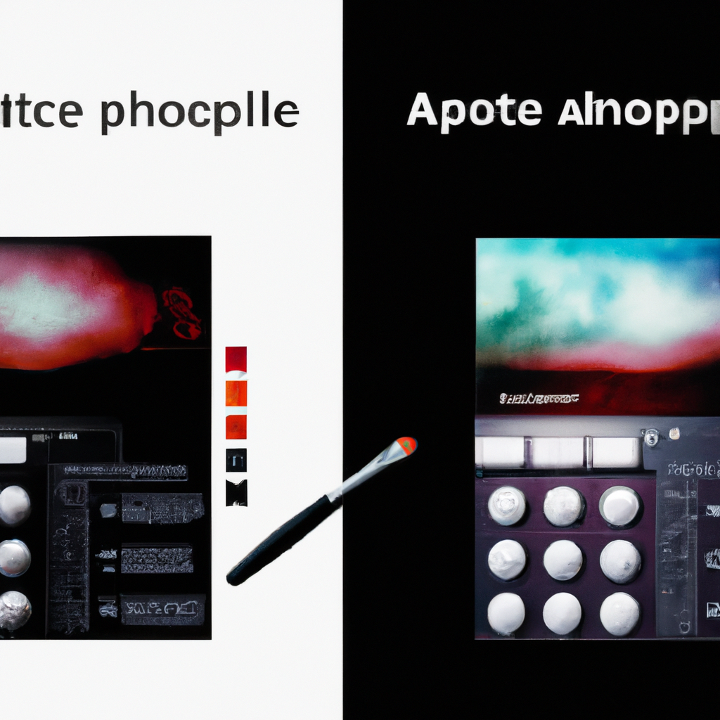 Comparativa de color digital con atmósfera mejorada y control de valores